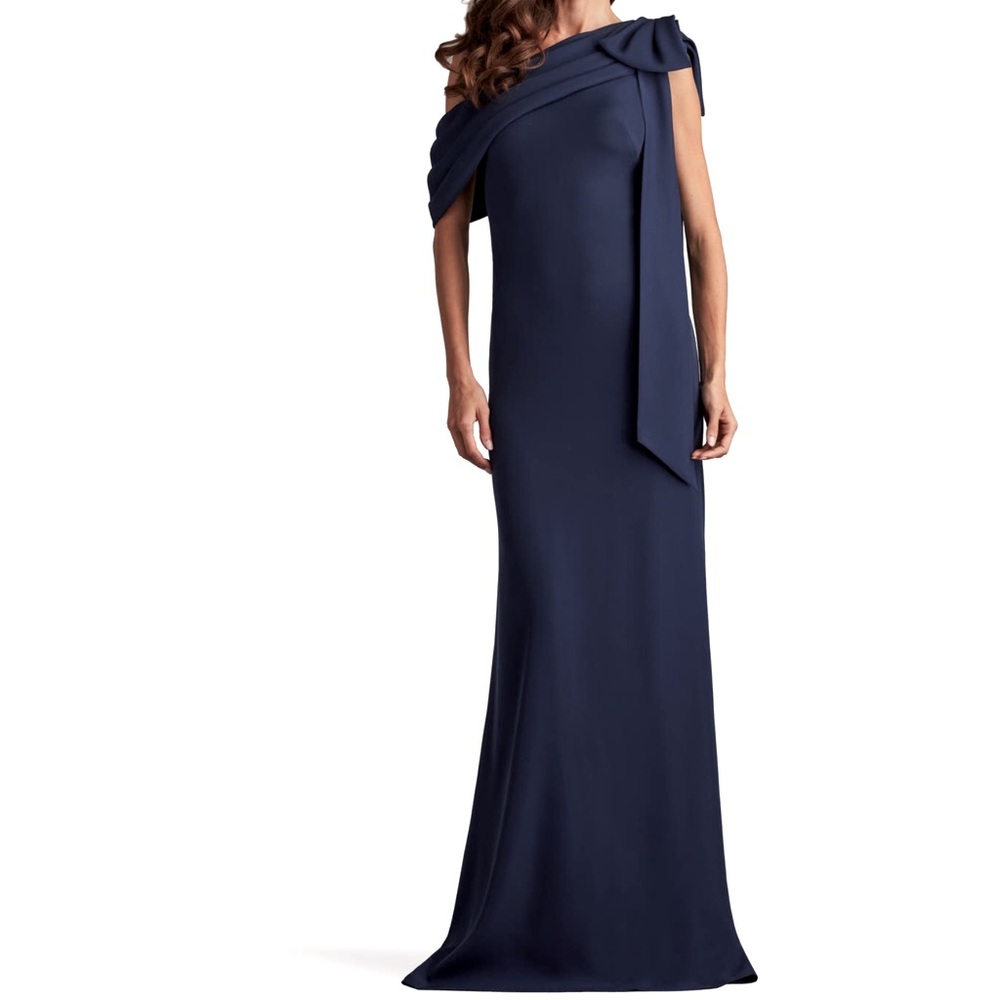Tadashi Shoji Midnight Blue Off-Shoulder Maxi Dress